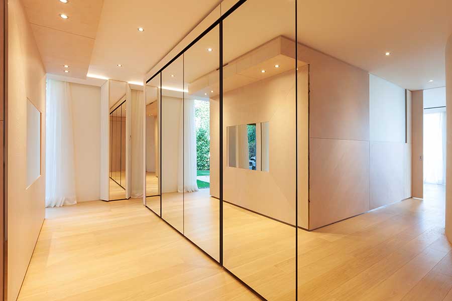 Full height mirrored wardrobe doors