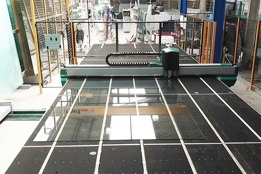 Computerised automated glass cutting line at abc Glass Processing