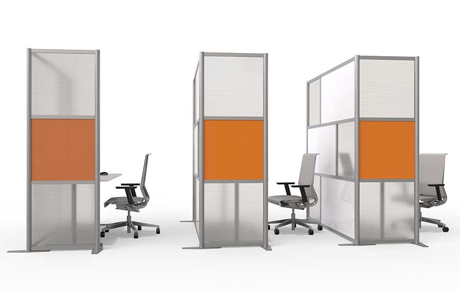 Portable glass office partitions