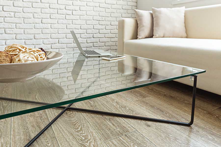 Glass coffee table