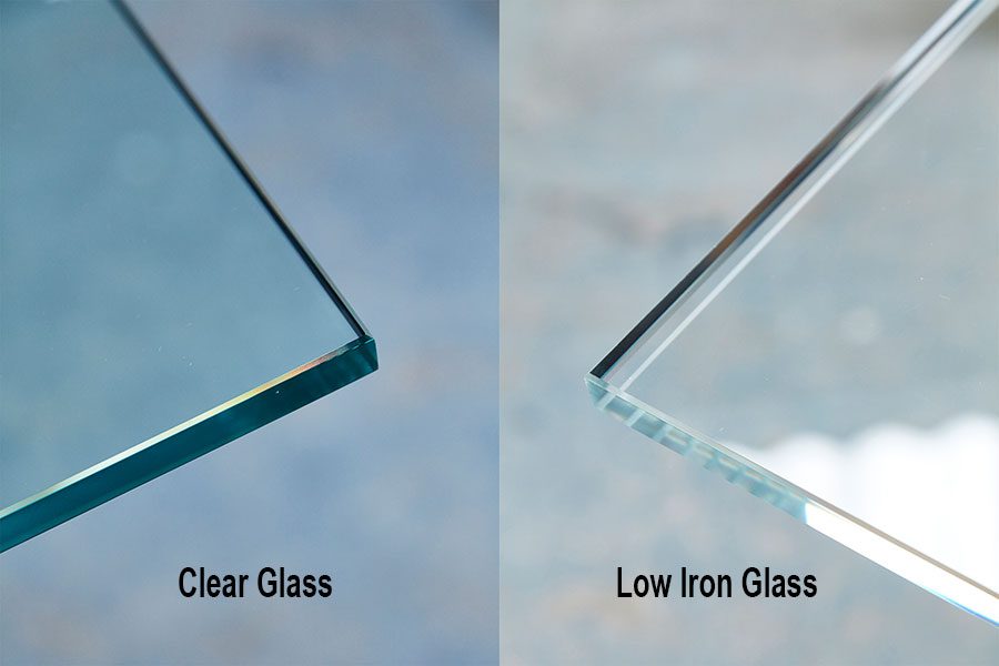 Low iron and clear glass compared