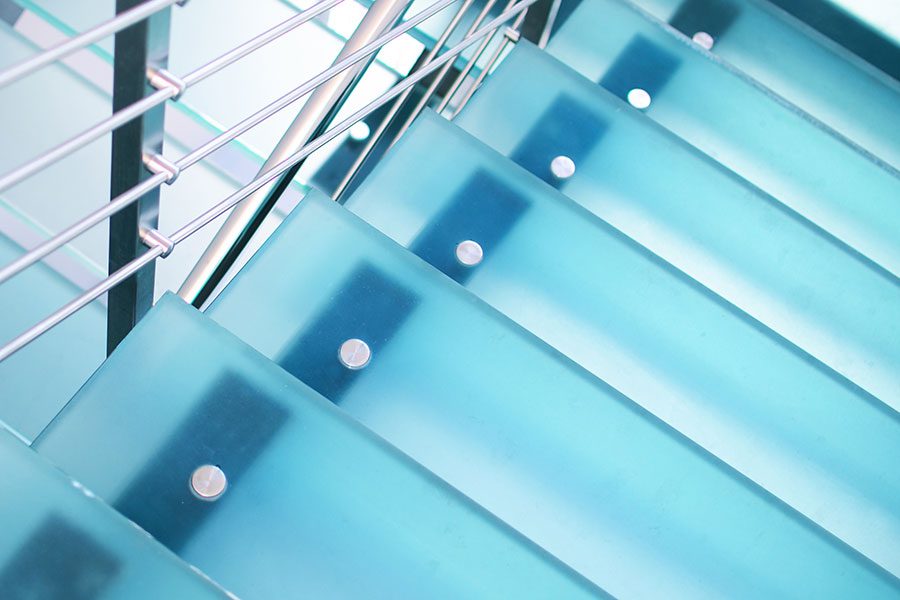 Full frosted glass stair treads
