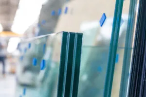 Sheets of glass bonded together through a glass laminating process